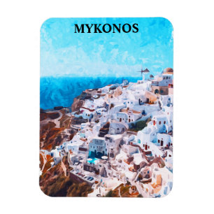 Mykonos Griechenland Aquarellmalerei Magnet