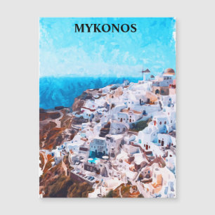 Mykonos Griechenland Aquarellmalerei Magnetkarte
