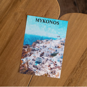 Mykonos Griechenland Aquarellmalerei Postkarte