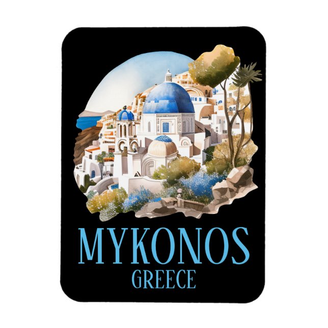 Mykonos Griechenland Griechische Insel Vintage Rei Magnet (Vertikal)