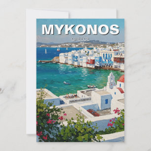 Mykonos Griechenland Griechische Inseln Little Ven Feiertagskarte