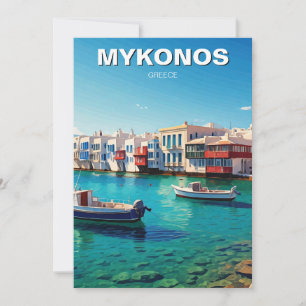 Mykonos-Griechenland-Inseln Feiertagskarte