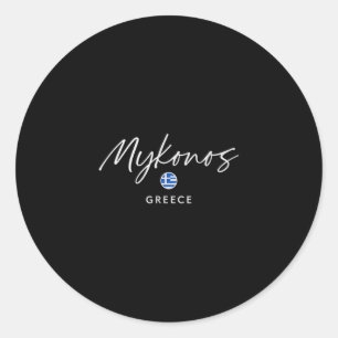 Mykonos Griechenland Inselreise Sommer Meer Flucht Runder Aufkleber
