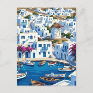 Mykonos Griechenland Kykladen Reise Straße Postkarte