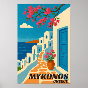 Mykonos Griechenland Meer Reise Poster