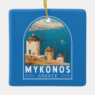 Mykonos Griechenland Reisen Kunstemblem Keramikornament