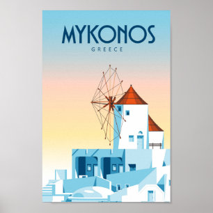 Mykonos Griechenland Reiseplakat Poster