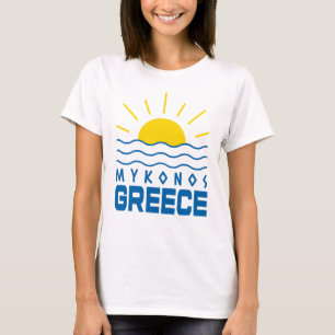 Mykonos Griechenland Sonnenschein Und Meereswellen T-Shirt