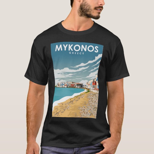 Mykonos Griechenland Tagespauschale Landschaftlich T-Shirt (Vorderseite)