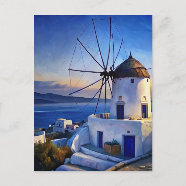 Mykonos, Griechenland Windmill Postkarte (Vorderseite)
