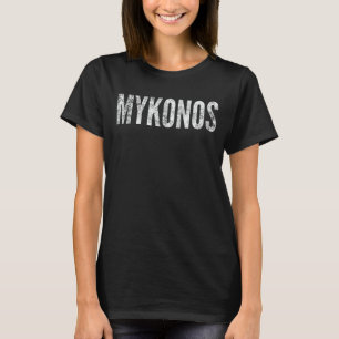 Mykonos-Griechische Inseln im gestörten Stil T-Shirt