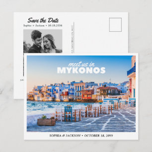 Mykonos Hochzeit Save the Date Griechenland Reise  Postkarte