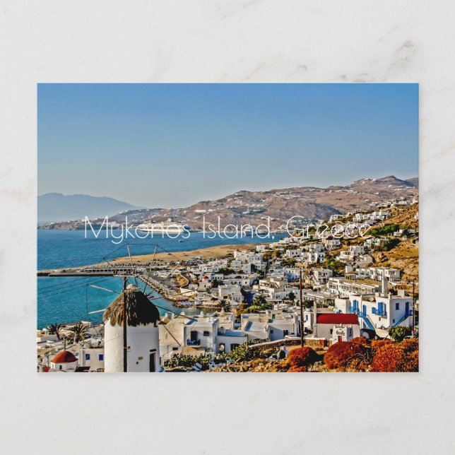 Mykonos-Insel Postkarte (Vorderseite)