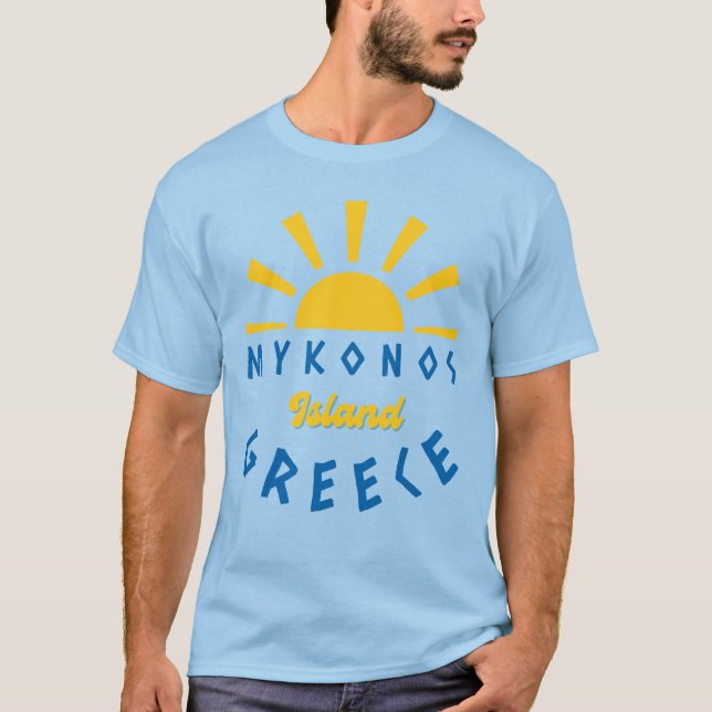 Mykonos Island, Griechenland - Sunshine Men Blue T-Shirt (Vorderseite)