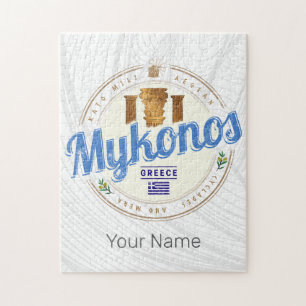 Mykonos Kykladen Griechenland Vintage-Souvenir Puzzle