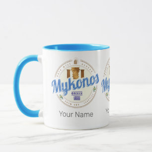 Mykonos Kykladen Griechenland Vintage-Souvenir Tasse