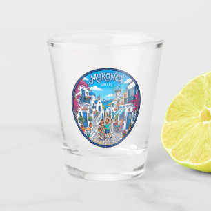 Mykonos Kykladische Straße Griechenland Schnapsglas