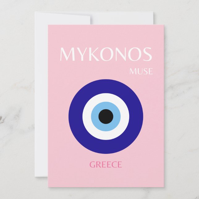 Mykonos-Maus, Mykonos, Rosa Dankeskarte (Vorderseite)