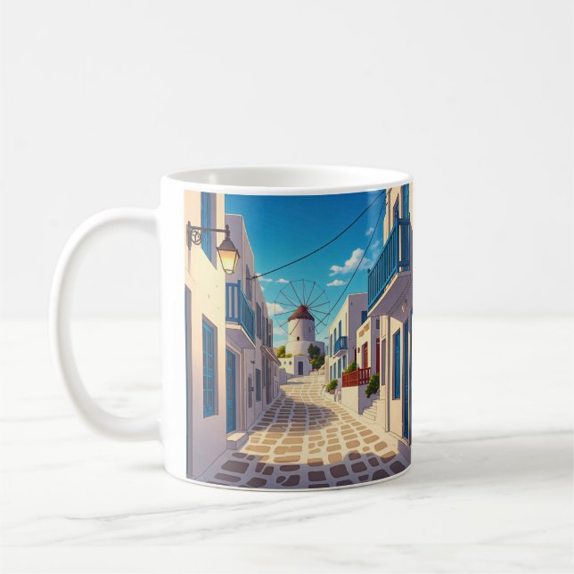 Mykonos Path Greece Cyclades Travel Kaffeetasse (Links)