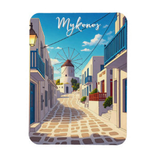 Mykonos Path Greece Cyclades Travel Magnet