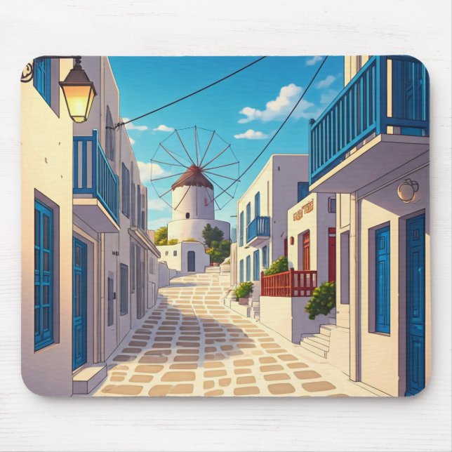 Mykonos Path Greece Cyclades Travel Mousepad (Vorne)