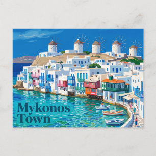 Mykonos Stadt Griechenland Postkarte