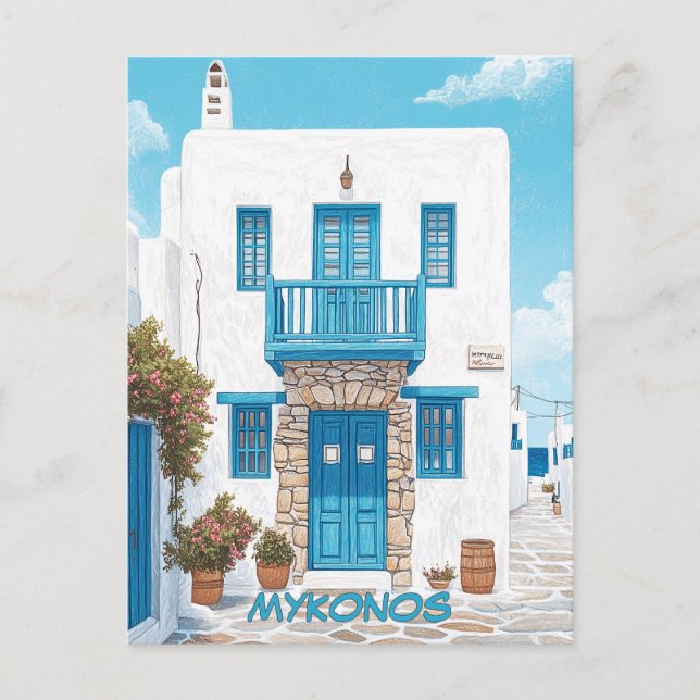 Mykonos Streets Postkarte (Vorderseite)