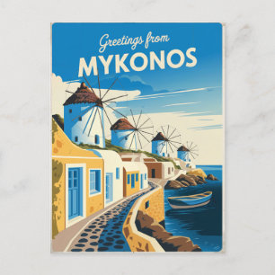 Mykonos Vintage Postkarte
