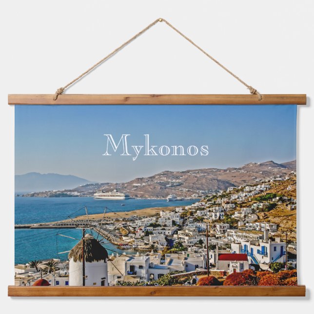 Mykonos Wandteppich Mit Holzrahmen (Vorne)