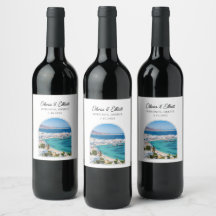 Mykonos Wedding Wine Label