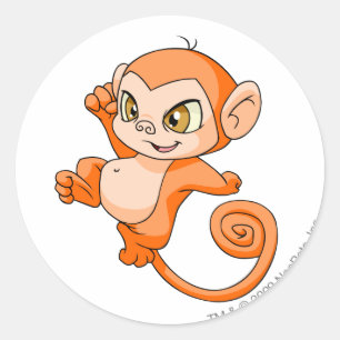 Mynci Orange Runder Aufkleber