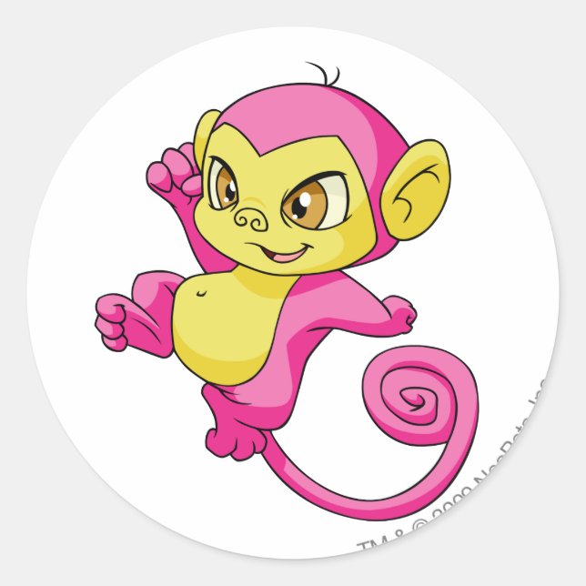 Mynci Pink Runder Aufkleber (Vorderseite)