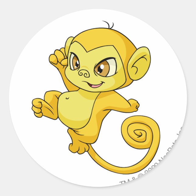 Mynci Yellow Runder Aufkleber (Vorderseite)