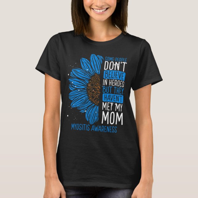 Myositis Awareness Ribbon Mom Warrior T-Shirt (Vorderseite)