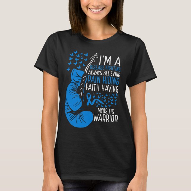 Myositis Warrior Awareness Myositis Ribbon Disease T-Shirt (Vorderseite)