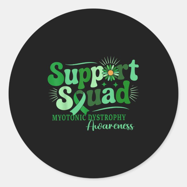 Myotonic Dystrophy Awareness Support Squad Runder Aufkleber (Vorderseite)