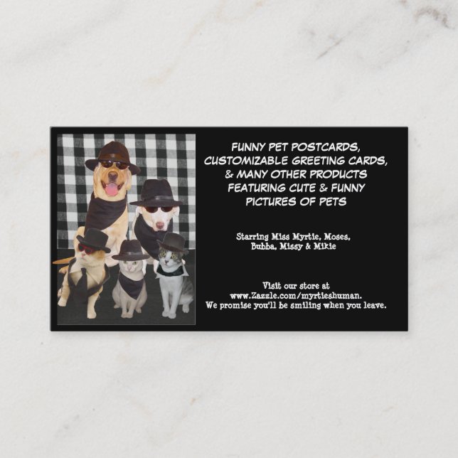 Myrties Blues-Labradore u. coole Katzen Visitenkarte (Vorderseite)