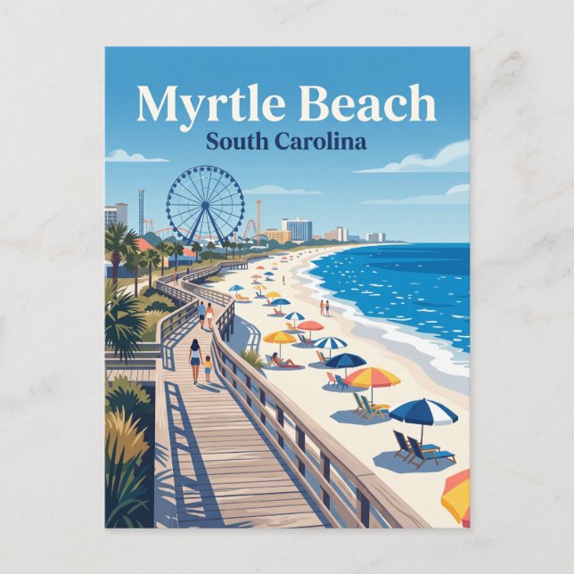 Myrtle Beach Boardwalk USA Postkarte (Vorderseite)