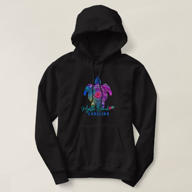 Myrtle Beach Carolina Gefärbte Krawatte Sea Turtle Hoodie (Design vorne)