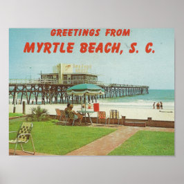 Myrtle Beach der 60er Jahre, SC Postcard Poster