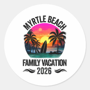 Myrtle Beach Familienurlaub 2026 passende Outfits Runder Aufkleber
