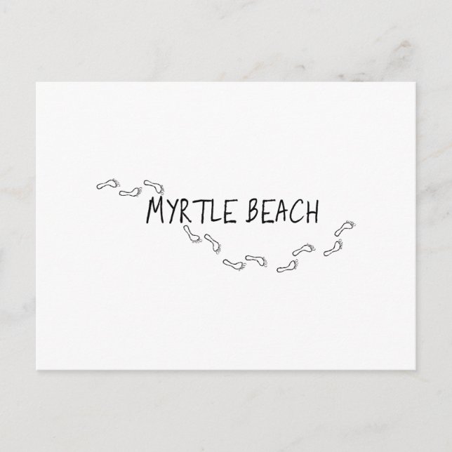 Myrtle Beach Footprints Postkarte (Vorderseite)