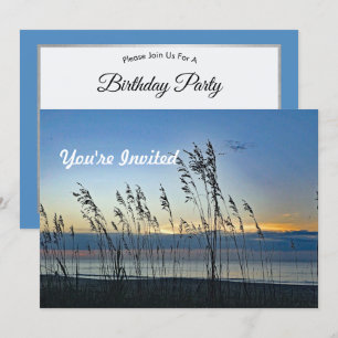Myrtle Beach Grass Sunrise Foto Geburtstag Einladung