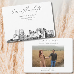 Myrtle Beach Hochzeit Silhouette Save-the-Date Einladung