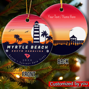 Myrtle Beach Leuchtturm SC Retro Sunset Souvenirs Keramik Ornament