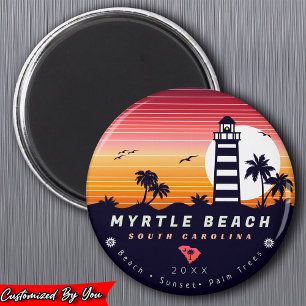 Myrtle Beach Leuchtturm SC Retro Sunset Souvenirs Magnet