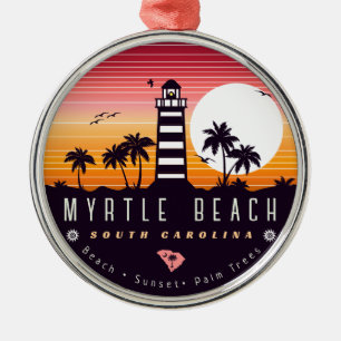 Myrtle Beach Leuchtturm SC Retro Sunset Souvenirs Ornament Aus Metall