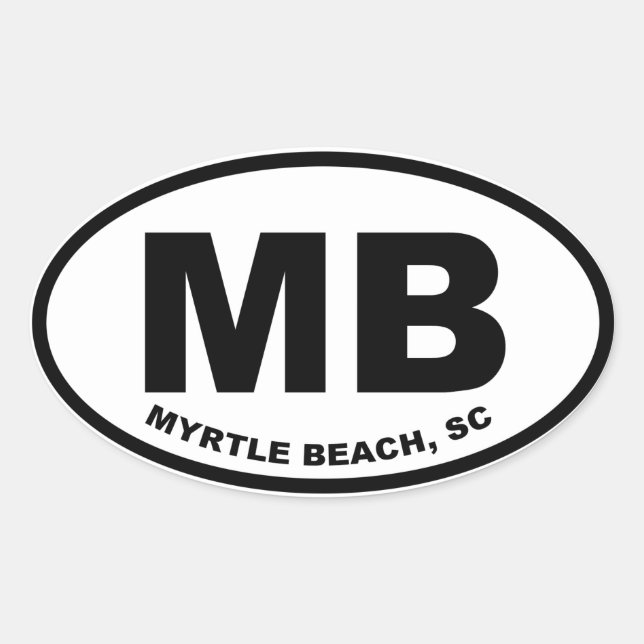 Myrtle Beach MB Ovaler Aufkleber (Vorderseite)