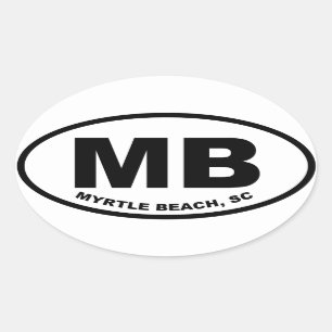 Myrtle Beach MB Ovaler Aufkleber