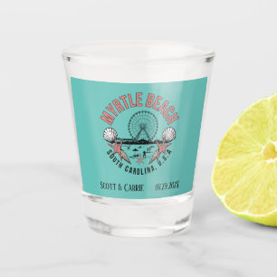 Myrtle Beach Retro Vignette Personalisiert Schnapsglas